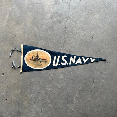 Vintage US Navy Felt Souvenir Pennant 