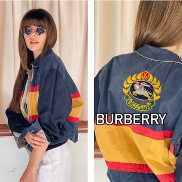 Vintage BURBERRY Reversible Jacket Designer Preppy Chic Classic Logo S M 