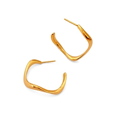 Ribbon | Wave Hoop Earrings