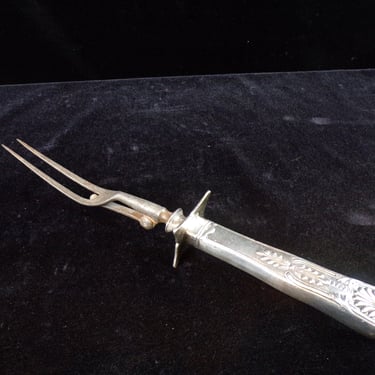 ws/US Navy 10" Silver Solder Carving Fork, Officer's Mess, MBCO