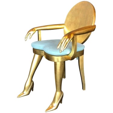 Hand Carved 22-Karat Giltwood "Titi" Armchair by Marjorie Skouras