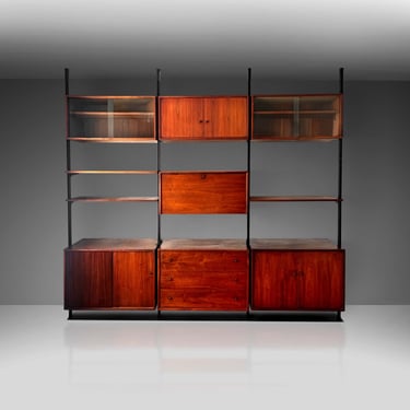 Exceptional Omni Style Wall Unit in Teak After George Nelson / Herman Miller, USA, c. 1960s 
