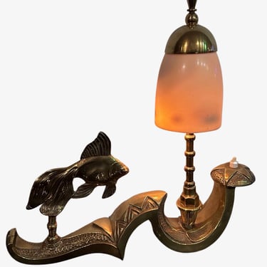 Art Deco Fish Sculpture Table Lamp French