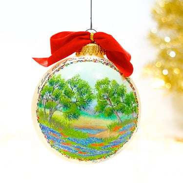 VINTAGE: 1986 - Arlene Milner Hand Painted Glass Ornament - Christmas Ornaments - 