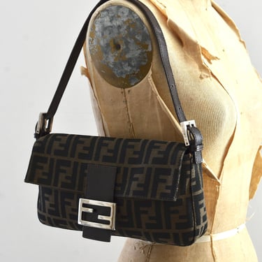 Fendi Monogram Zucca Tobacco Mini Pochette Brown