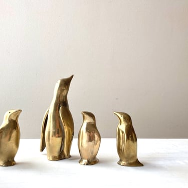 vintage brass penguin figurine choice small or large 
