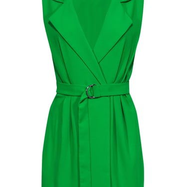 Amanda Uprichard - Bright Green Blazer-Style Sheath Dress w/ Belt Sz M