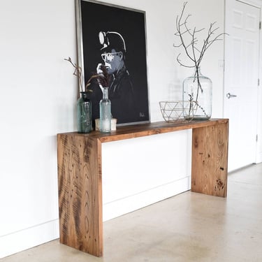 Quick Ship Reclaimed Wood Console Table / Modern Plank Entryway Table 