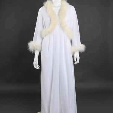 Marabou Trim Robe &amp; Nightgown Set