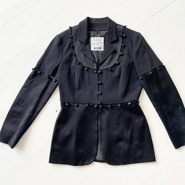 1990s Cheap and Chic By Moschino Black Cut-Out Jacket 