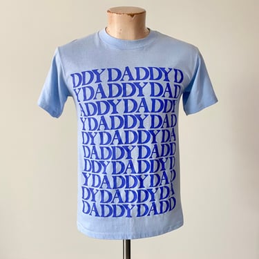 Vintage 1970s Daddy Tee / Vintage 80s Dad Tshirt / Daddy Tee / Blue Daddy Tshirt Small 