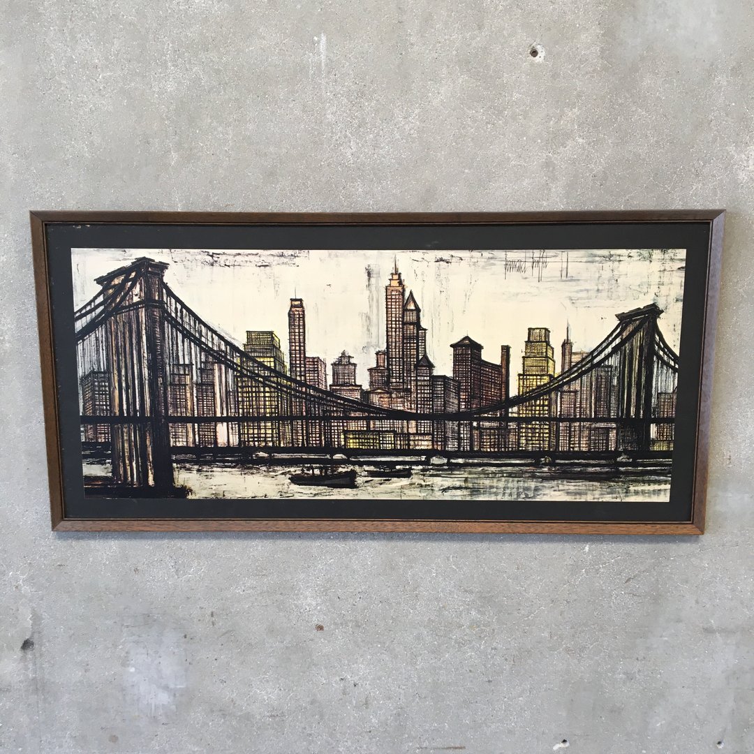 Mid Century Modern 'Brooklyn Bridge' Litho | Urban Americana (Home ...