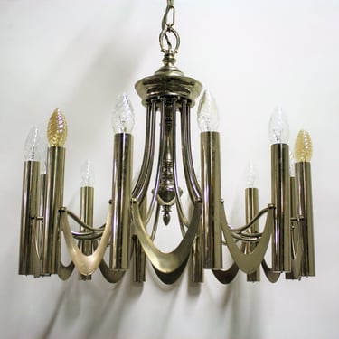 Chrome classic sciolari chandelier, 1960s - vintage chrome chandelier - mid century modern chandelier - italian chrome chandelier 