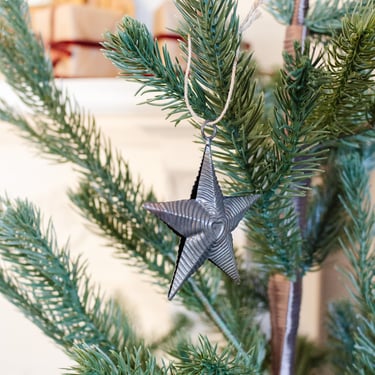 antique german pressed tin star ornament