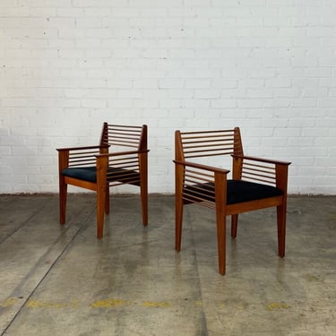 Post modern Mahogany side chairs - pair 