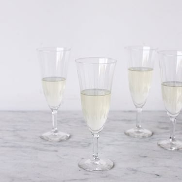 Vintage Etched Champagne Flute Set of 9