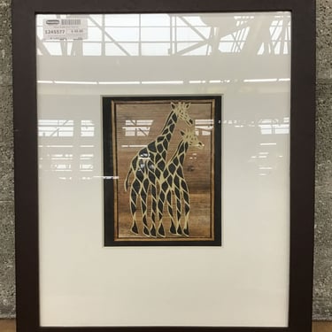 African Giraffe Mixed Media Art (Seattle)