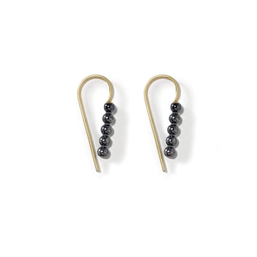 Aya Hoops - Oxidized Sterling Silver + 14k Gold