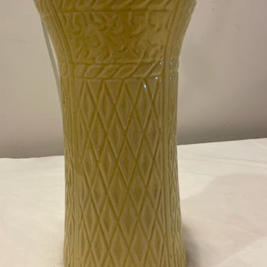 Yellow Diamond Patterned Vase from McCoy Pottery