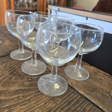 vintage French etched wine glasses, set of 6