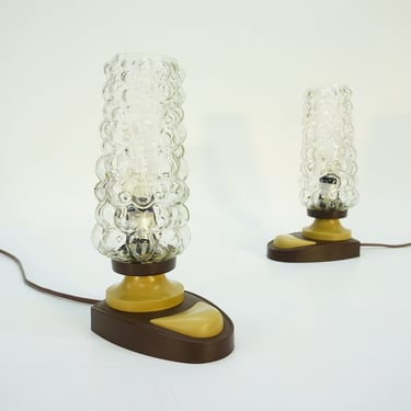 Vintage Bedside Lamp / Vintage Desk Lamp Pair / Set of 2 / Mid Century Modern / Table Lamp Pair / 70s Lamp / Retro Lamp / Space Age / Rustic 