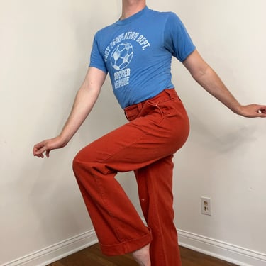 70s Rust orange bell bottoms 