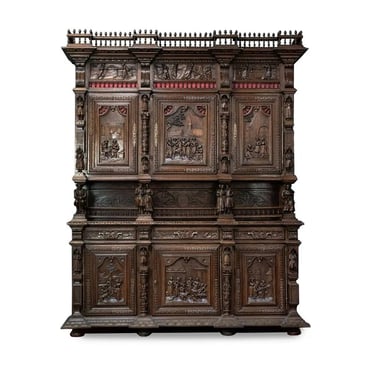19th French Breton Carved Cabinet