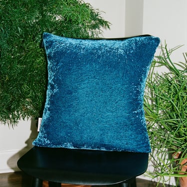Indigo Naturally Dyed Silk Velvet Pillow 