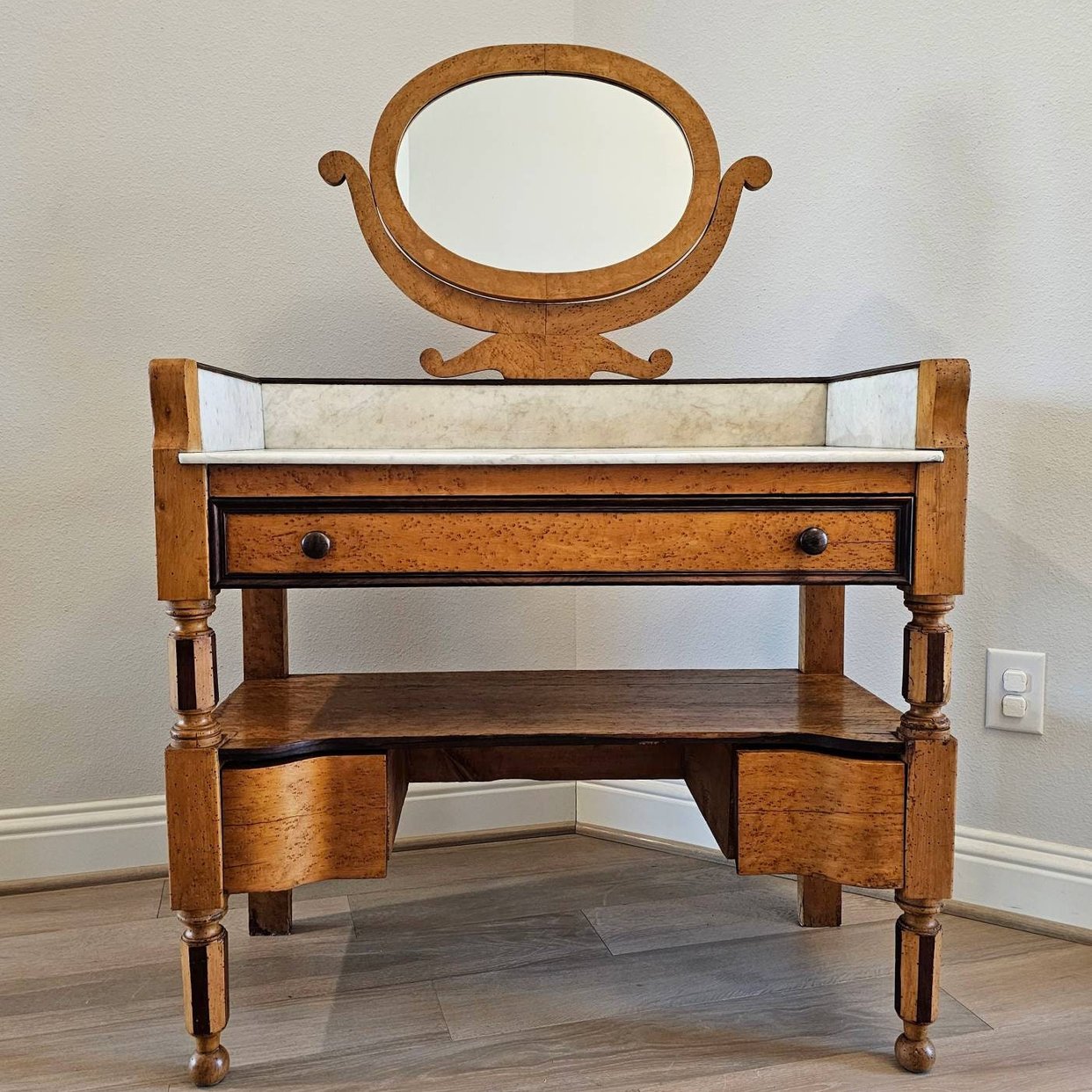 Antique French Birdseye Maple Wash Stand Vanity Dressing | Lynx Hollow ...