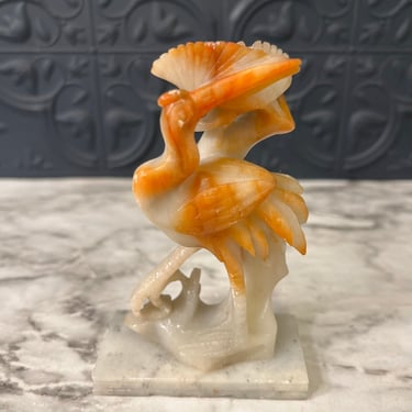 Carved Soapstone of Orange Heron