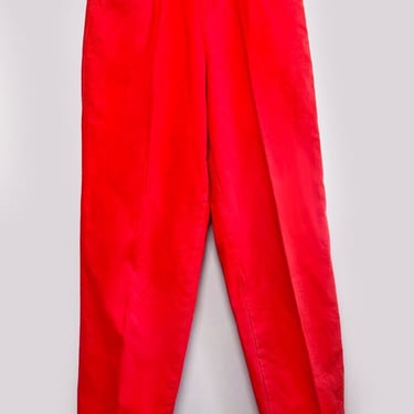 Vintage Red Jeans VIVRE 1980's, 1990's Denim Trousers High Waist Designer Pants Size 11, Medium 