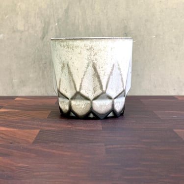 Black Porcelain Ceramic "Hex" Cup  - Matte "Snow" 