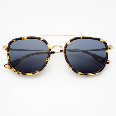 Weston Acetate Round Sunglasses - Yellow Tortoise / Gray