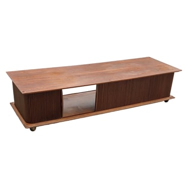 Lane Coffee Table With Tambour Doors 