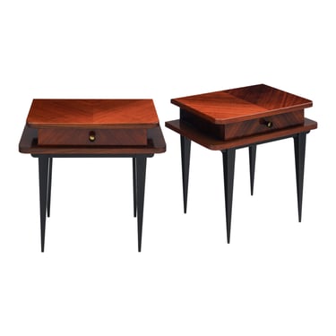 Rosewood Mid-Century French Side Tables