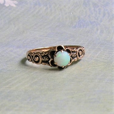 Antique Victorian 14K Gold Opal Ring, Old Victorian 14K Gold Ring With Opal, Size 6.5 (#4237) 