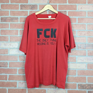 Vintage 80s FCK ORIGINAL Parody Tee - Large 