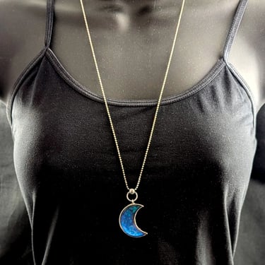 Moon Pendant on Long Ball Chain