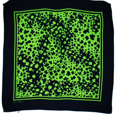 Anne Klein green + black silk scarf