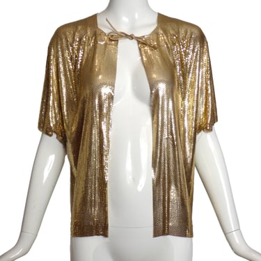 1980s Gold Metal Mesh Jacket, Size-Small