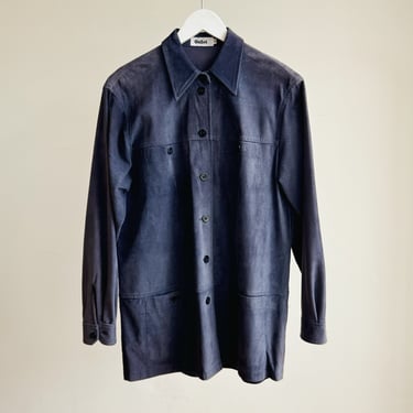 Denim Blue Suede Chore Jacket