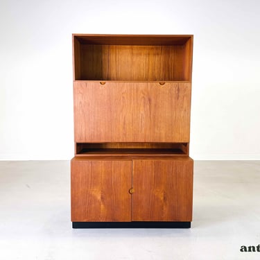 Mid Century Secretary Bookcase Bramin Sven Ellekär Teak Shelf Cabinet 