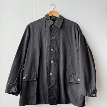 Vintage Canvas Chore Jacket Swedish Military Workwear Jacket - Heavy Cotton - Medium 
