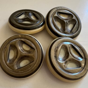 Buttons celluloid carved layered lot 4 