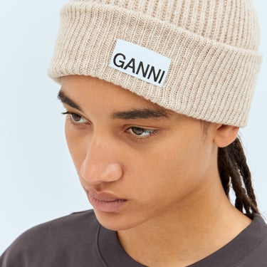 Ganni Women Rib Beanie Hat