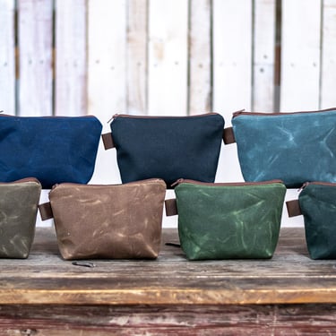 Made in USA | New Waxed Canvas Pouch, Popular Zipper Pouch, Tool Pouch 
