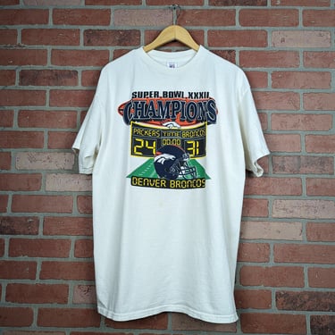 Vintage 90s NFL Denver Broncos Football ORIGINAL Superbowl Tee - Large 