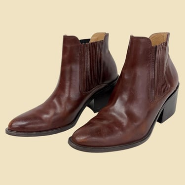 Vintage Bally Brown Leather Ankle Boots Side Zip | The  display picture 2