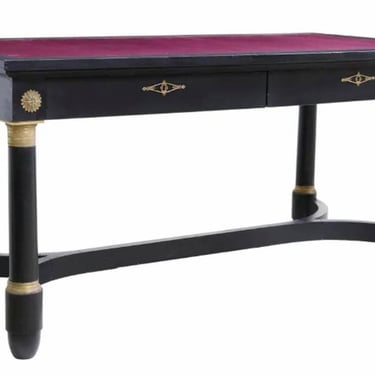 Antique French Empire Style Painted Black Writing Desk 