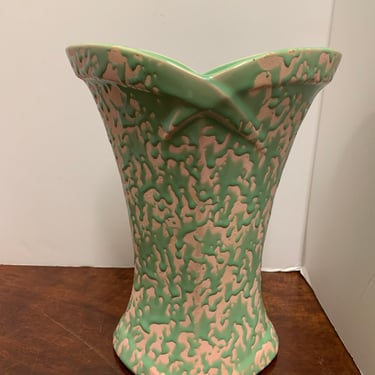 Vintage McCoy Pottery Pink and Green Vase 